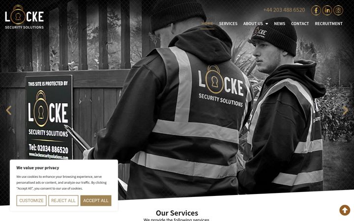 Screenshot of lockesecuritysolutions.com