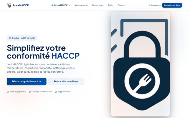 Screenshot of lockhaccp.fr
