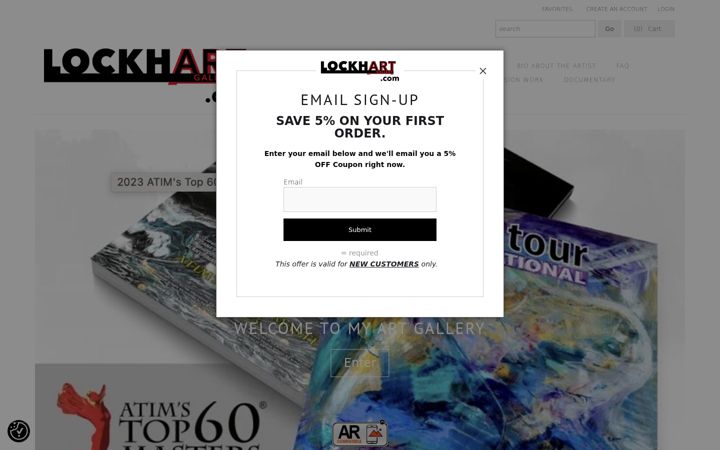 Screenshot of lockhartgallery.com