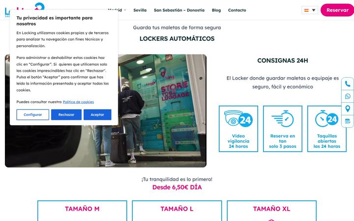 Screenshot of locking.es