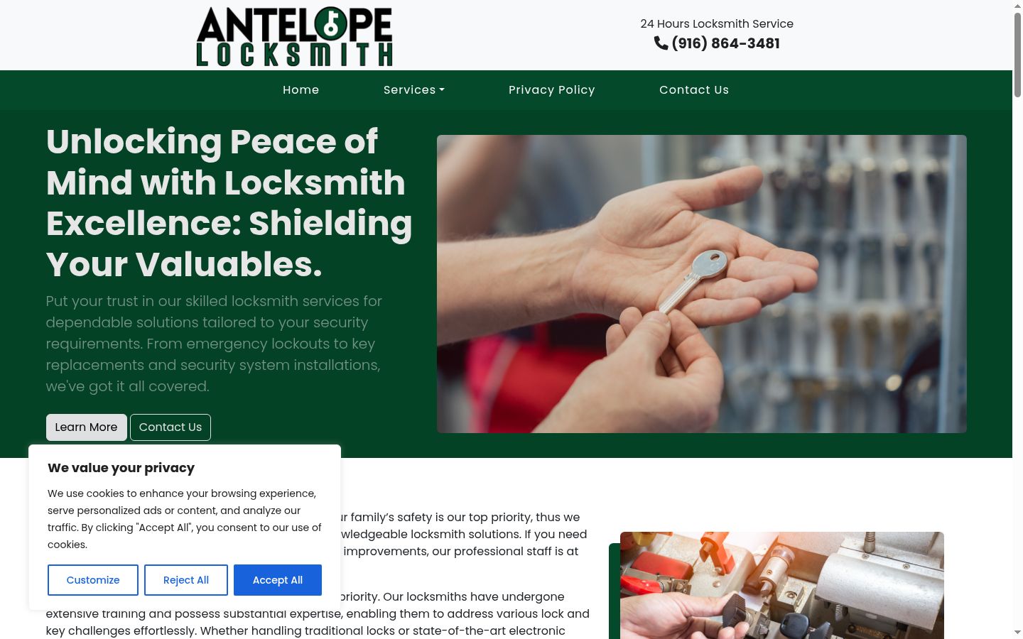 Screenshot del banner di consenso mostrato prima di qualsiasi interazione
