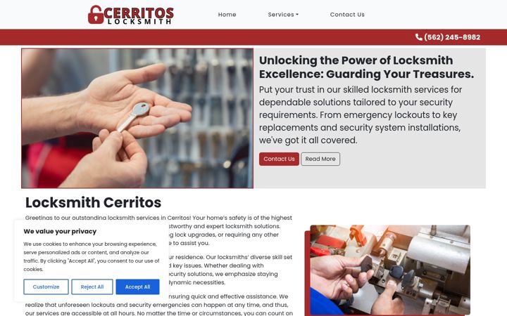 Screenshot of locksmithcerritos.com
