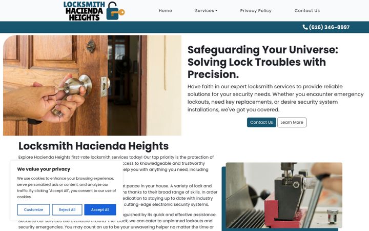 Screenshot of locksmithhaciendaheights.com