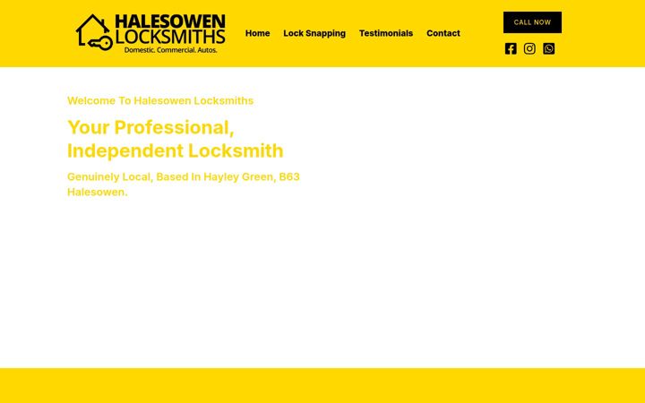 Screenshot of locksmithhalesowen.com