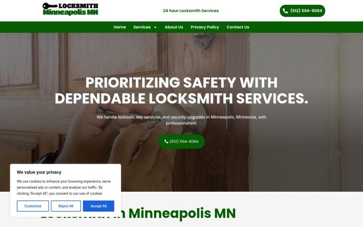 Screenshot of locksmithinminneapolis-mn.com