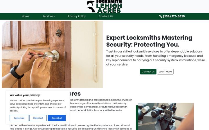 Screenshot of locksmithlehighacres.com