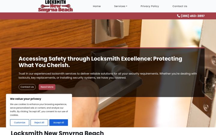 Screenshot of locksmithnewsmyrnabeach.com