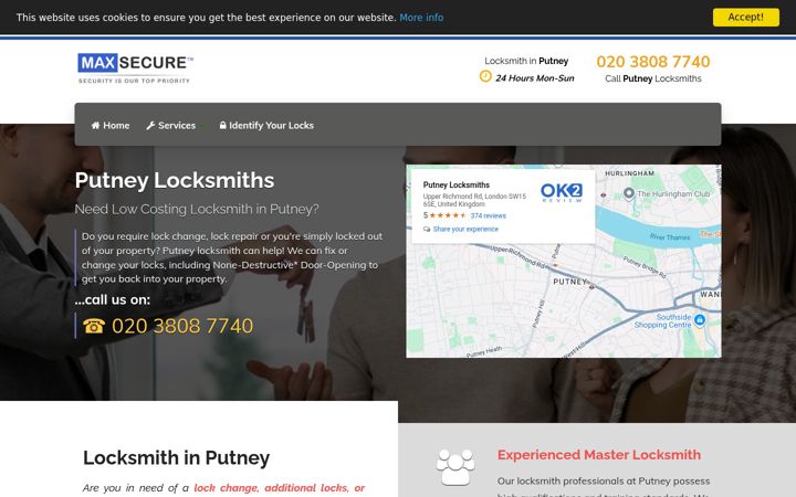 Screenshot of locksmiths-putney.co.uk