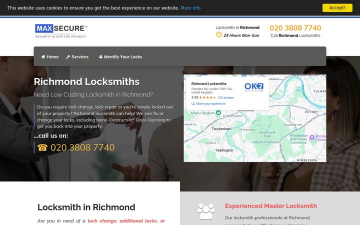 Screenshot of locksmiths-richmond.co.uk