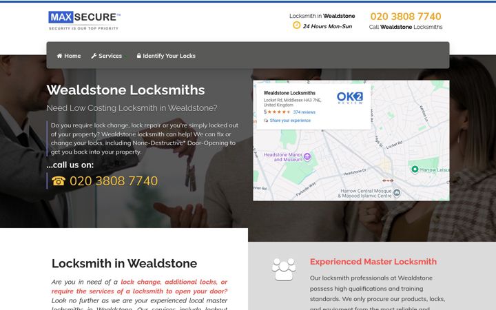 Screenshot of locksmithwealdstone.co.uk