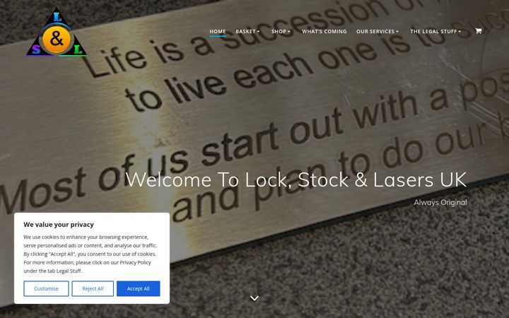 Screenshot of lockstocklasers.com