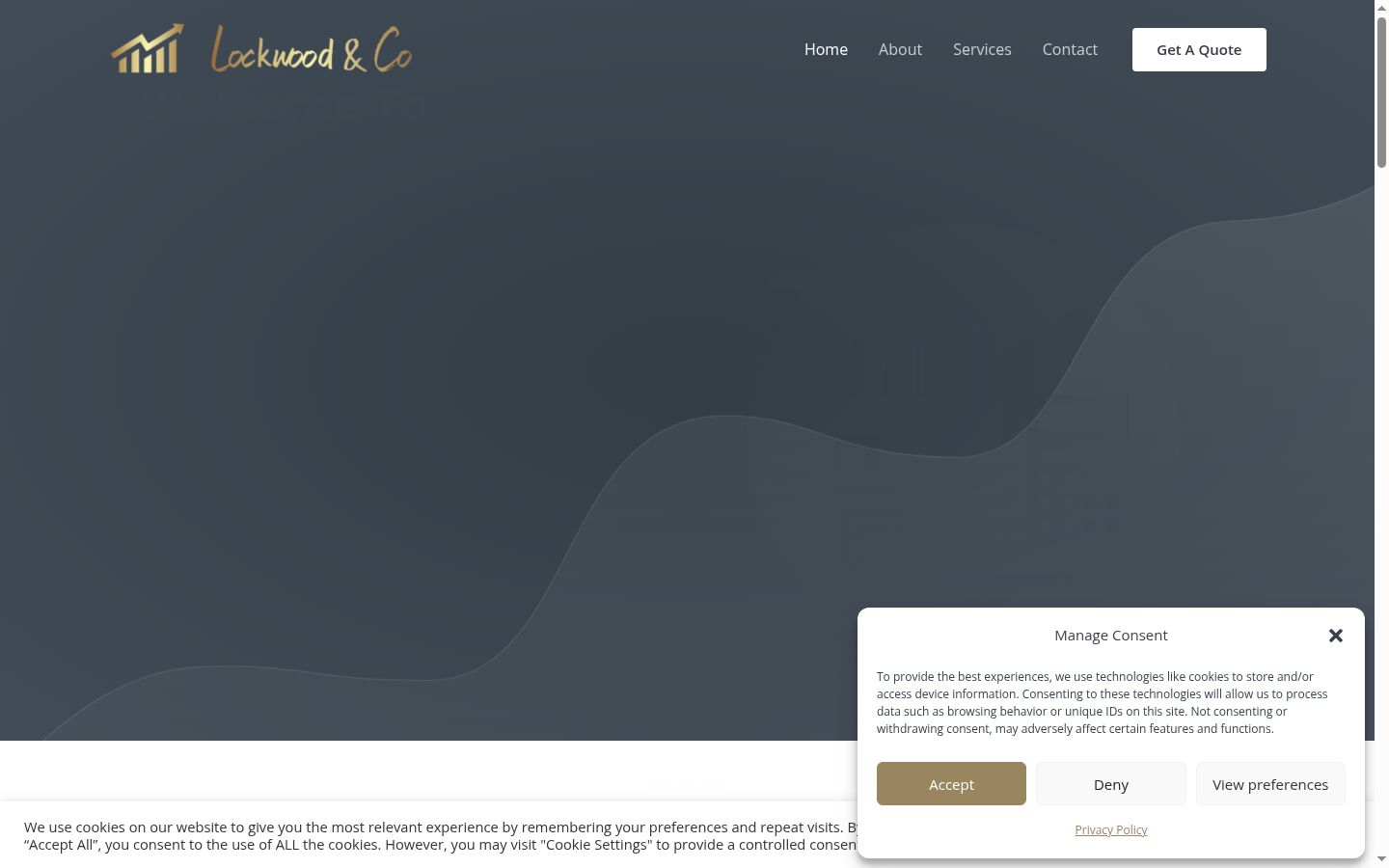 Screenshot of the consent banner shown before any interaction