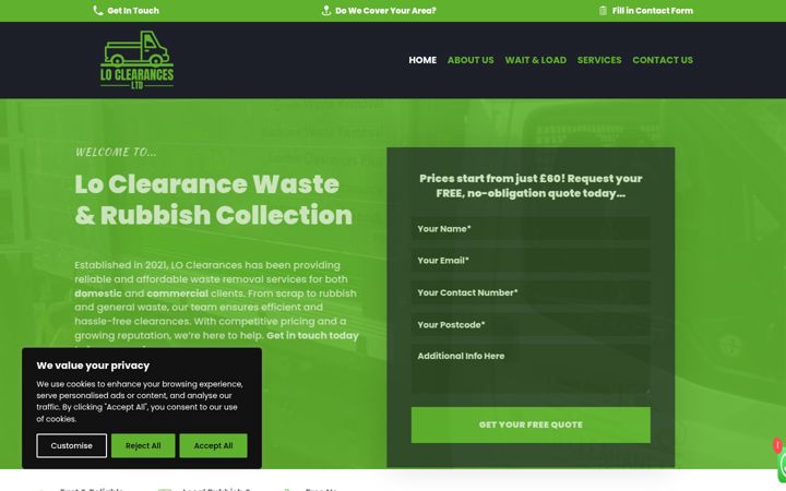 Screenshot of loclearance.co.uk
