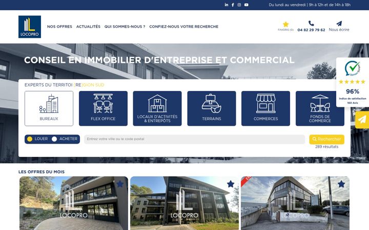 Screenshot of locopro-immo-entreprise.com