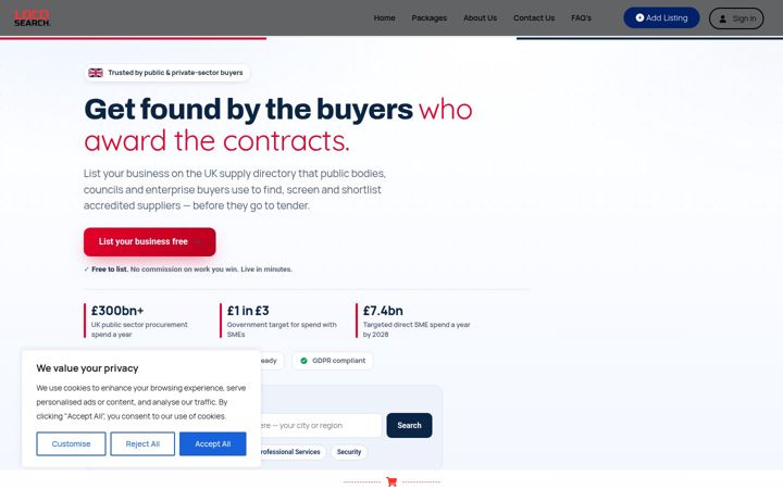 Screenshot of locosearch.co.uk
