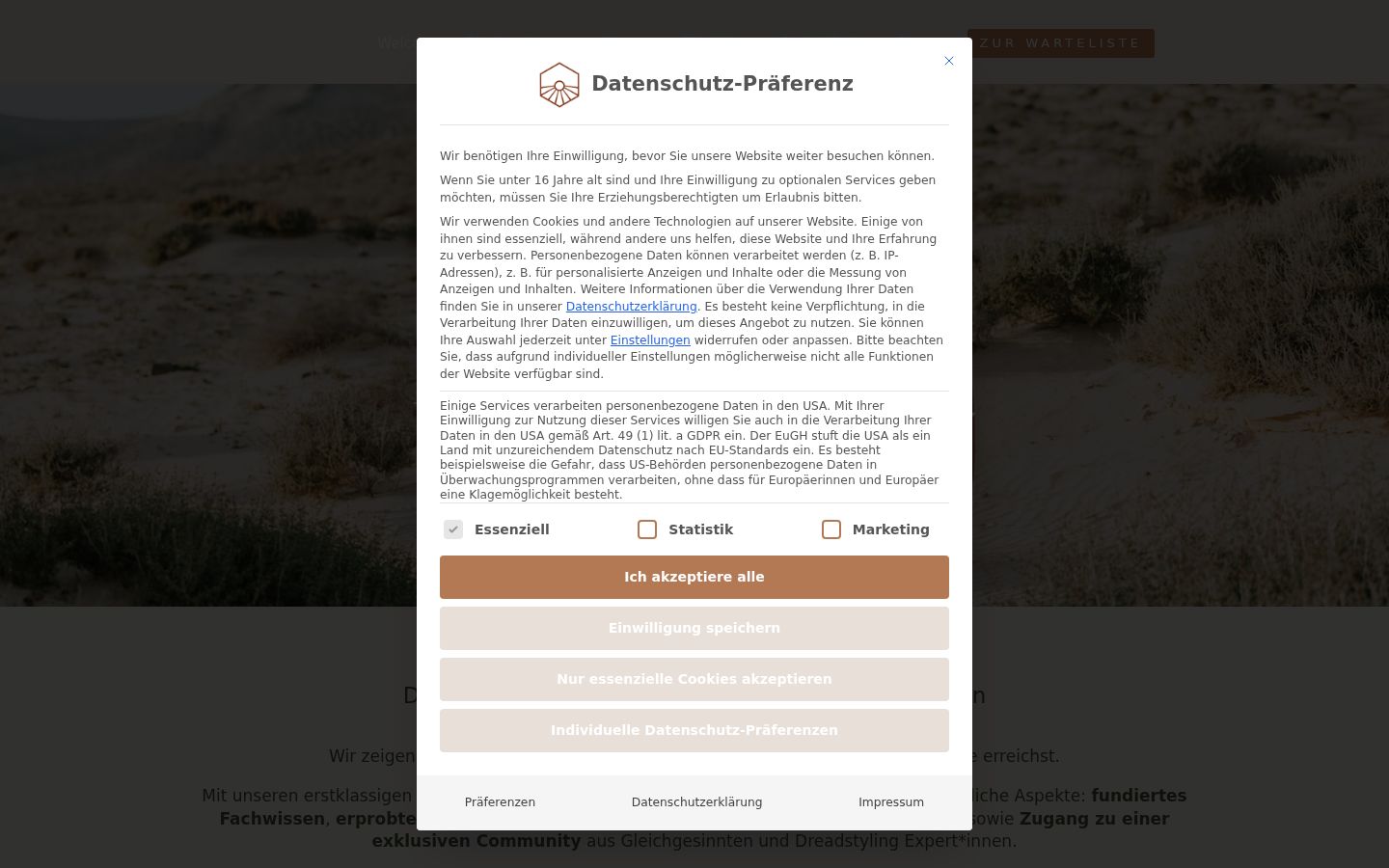 Screenshot of the consent banner shown before any interaction