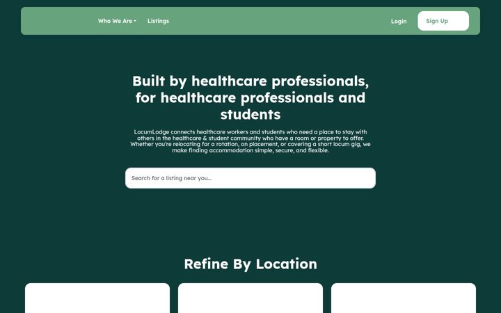Screenshot of locumlodge.co.uk