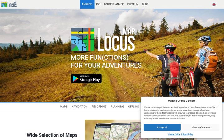 Screenshot of locusmap.app