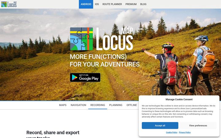 Screenshot of locusmap.eu