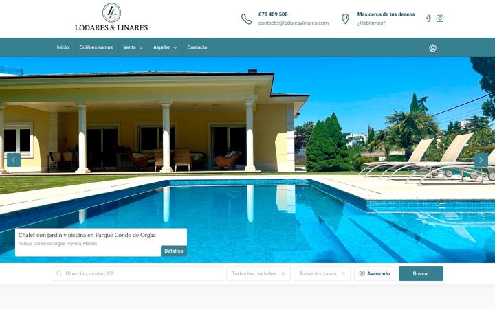 Screenshot of lodaresylinares.com