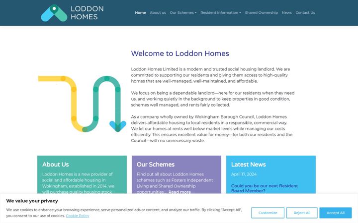 Screenshot of loddonhomes.co.uk