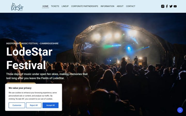 Screenshot of lodestarfestival.com