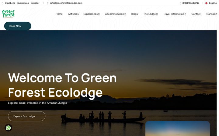 Screenshot van lodgegreenforest.com