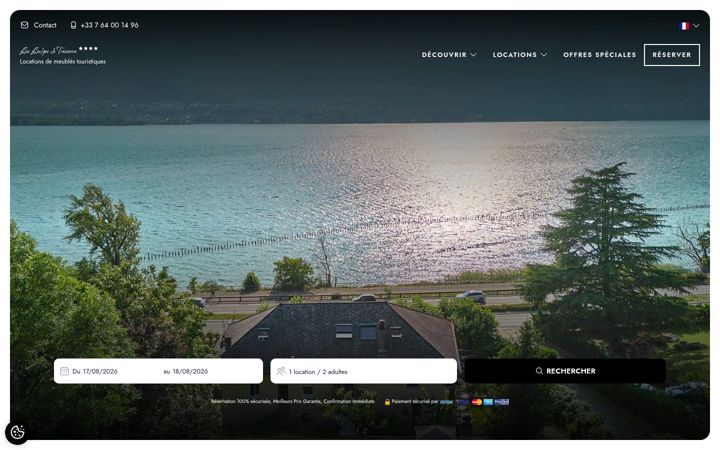 Screenshot of lodges-tresserve.fr