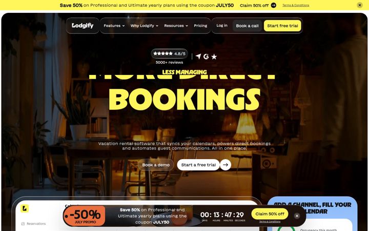 Screenshot ta' lodgify.com