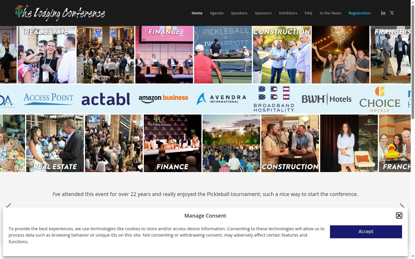 Skærmbillede af samtykkebanneret, som det blev vist før nogen interaktion