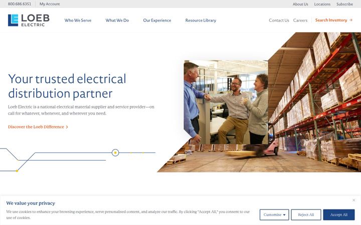Screenshot of loebelectric.com