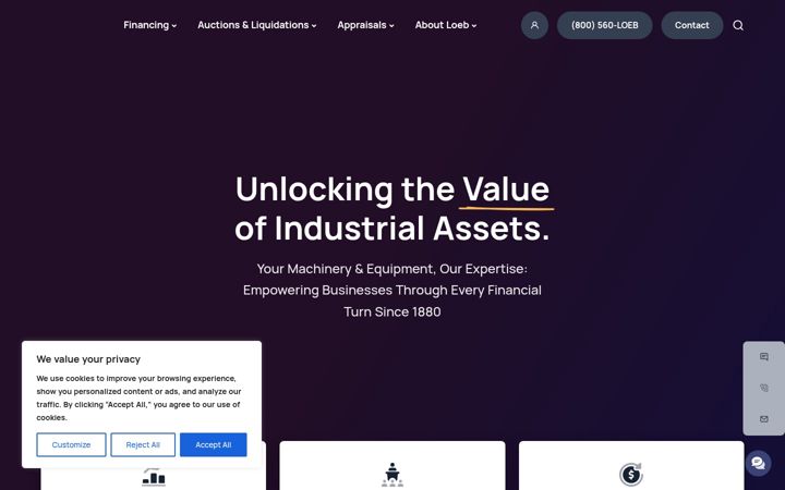 Screenshot of loebequipment.com