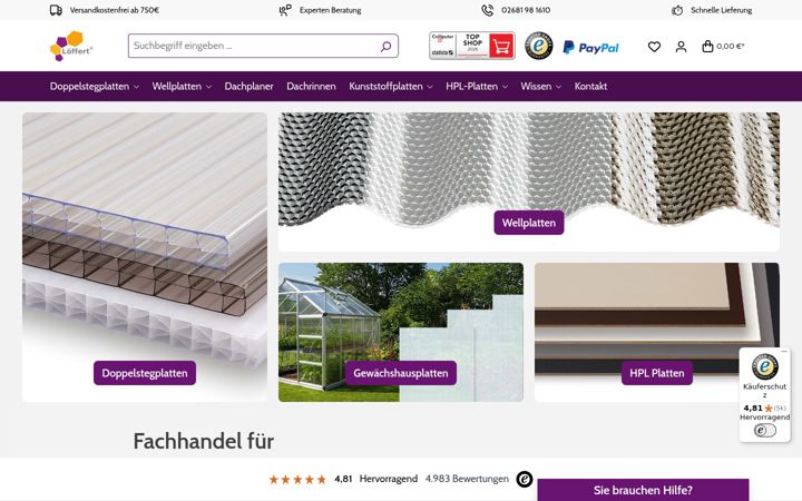 Screenshot of loeffert-kunststoffe.de