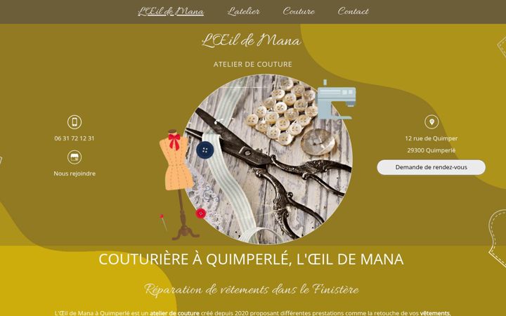 Screenshot of loeildemana-retouche-confection-quimperle.fr