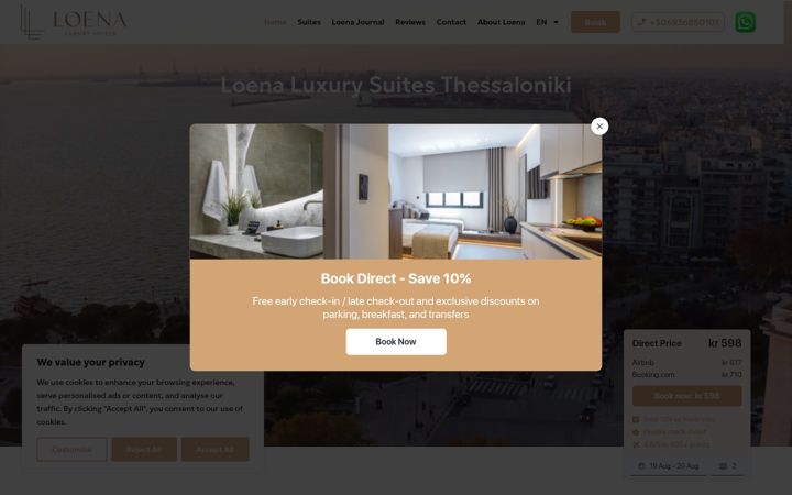 Screenshot of loenasuites.com