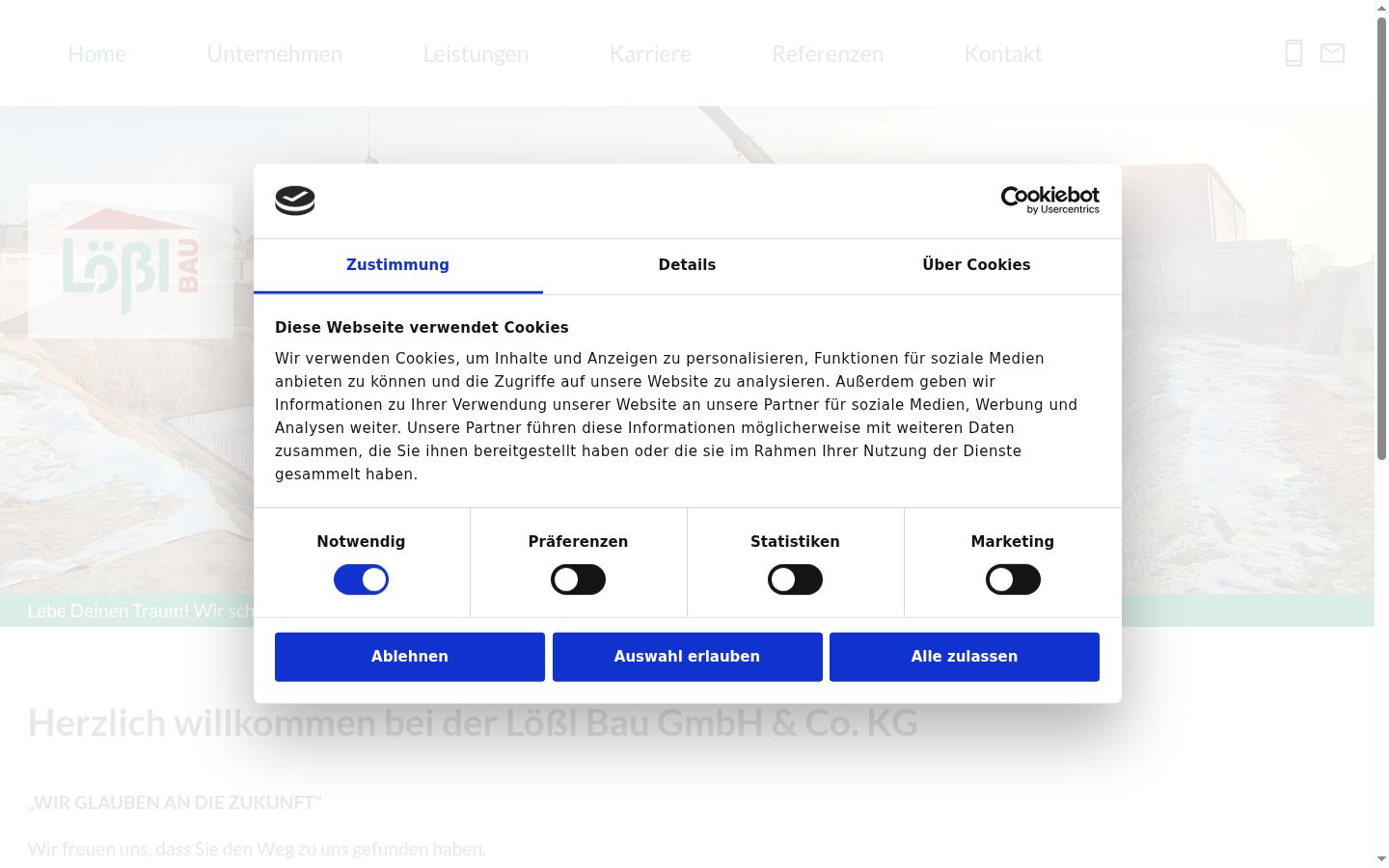 Sutikimo reklamjuostės, rodytos prieš bet kokią sąveiką, ekrano kopija