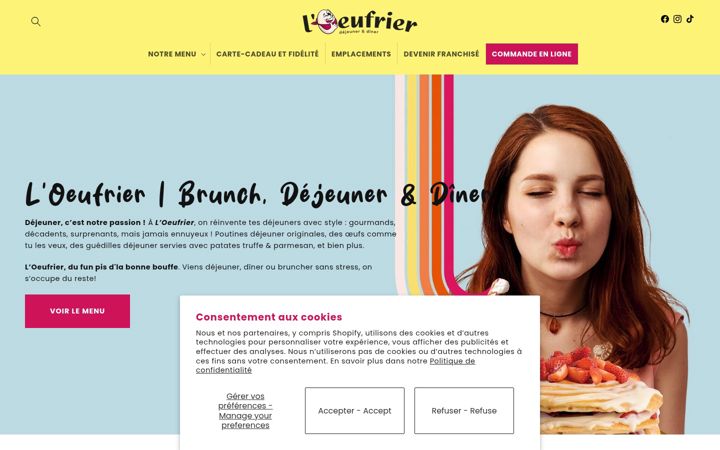 Screenshot of loeufrier.ca