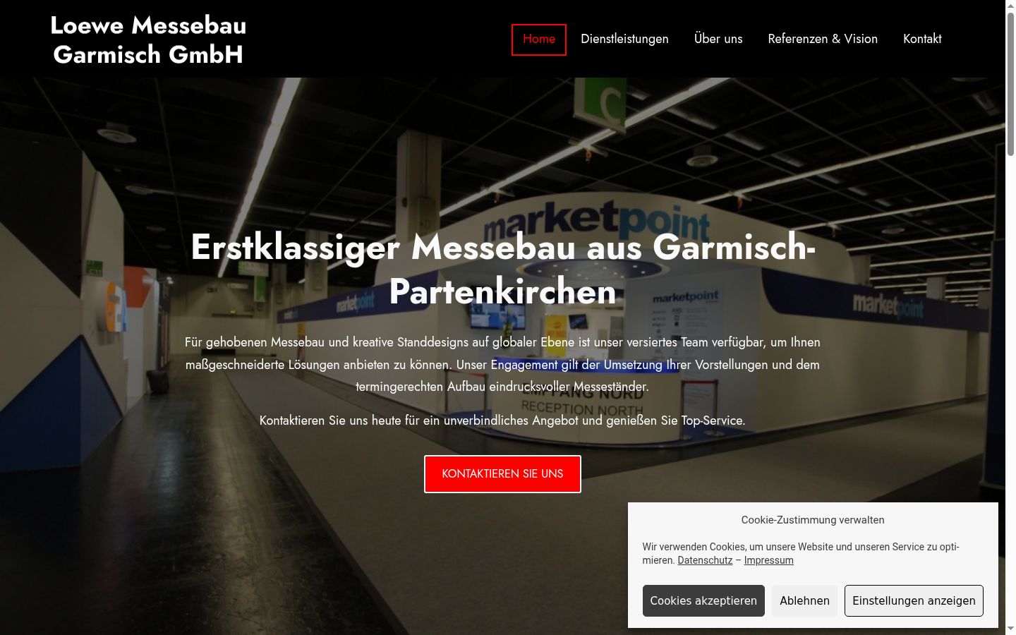 Screenshot des Einwilligungsbanners vor jeglicher Interaktion