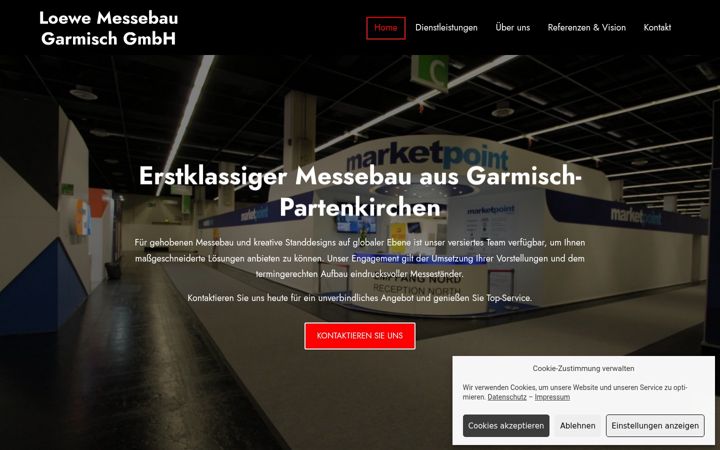 Screenshot of loewemessebau.com