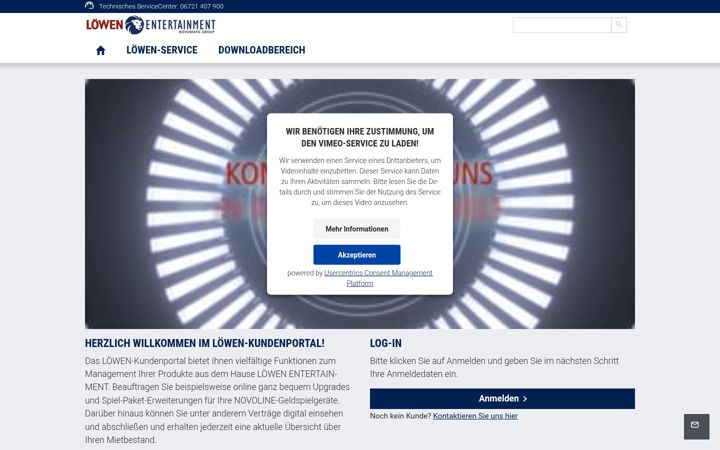 Screenshot of loewen-kundenportal.de