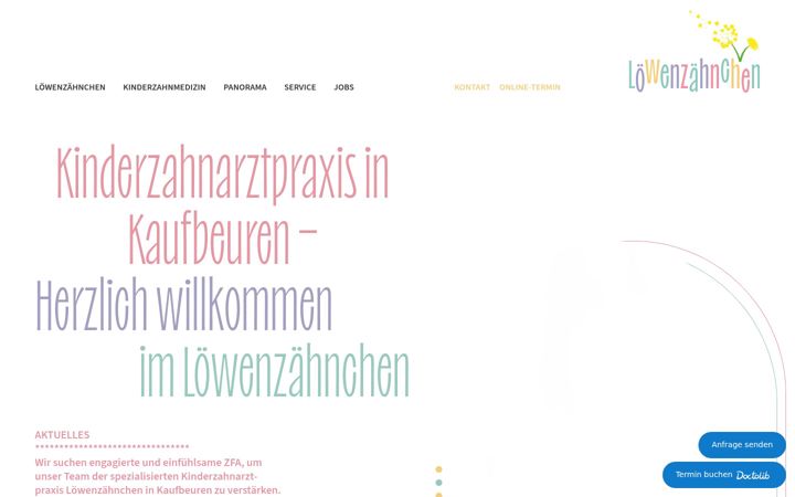 Screenshot of loewenzaehnchen-kaufbeuren.de