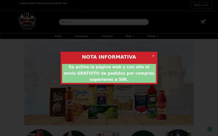 Screenshot of lofficinadelgusto.com
