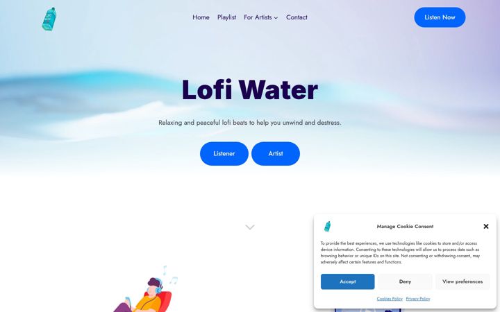 Screenshot of lofi-water.com