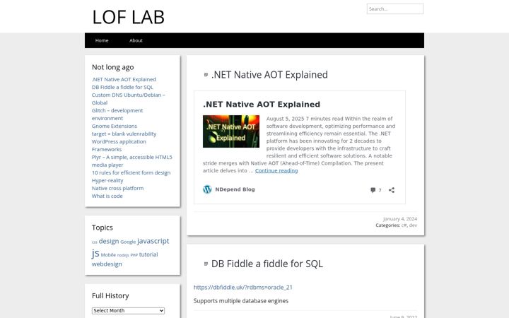 Screenshot of loflab.org