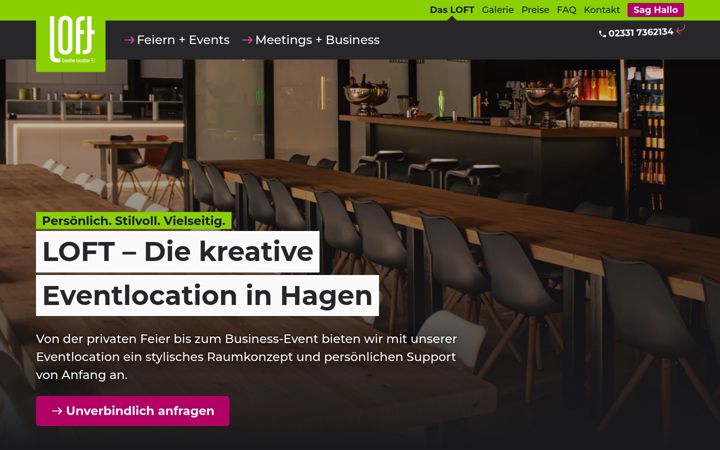 Screenshot of loft-hagen.de