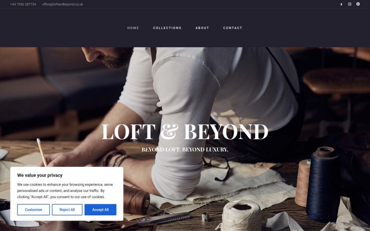 Screenshot of loftandbeyond.co.uk