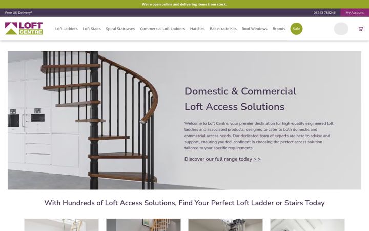 Screenshot of loftcentre.co.uk