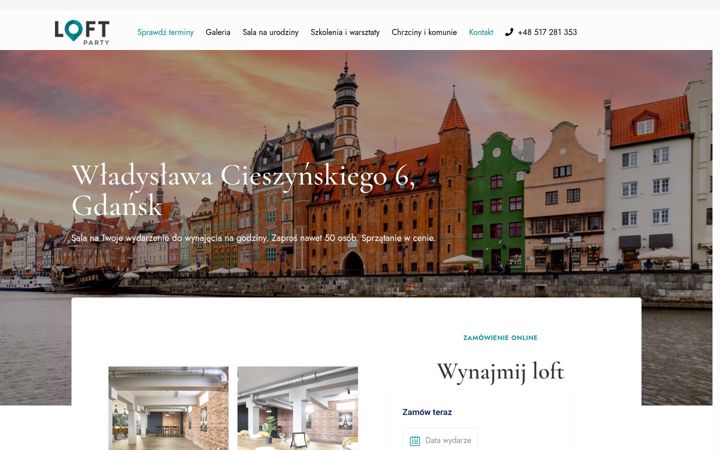 Screenshot of loftparty.pl