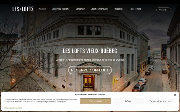 Screenshot of loftsvieuxquebec.com