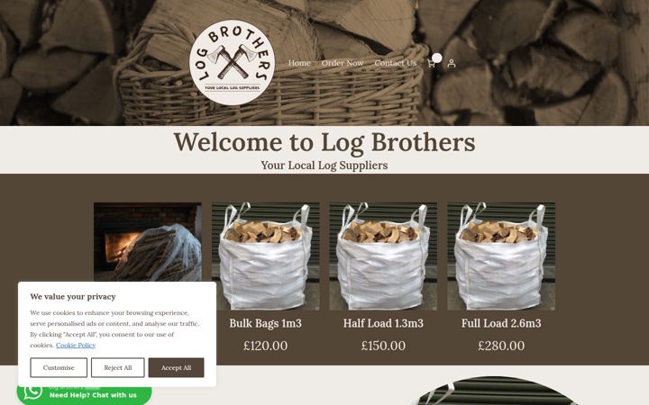 Screenshot of log-brothers.com
